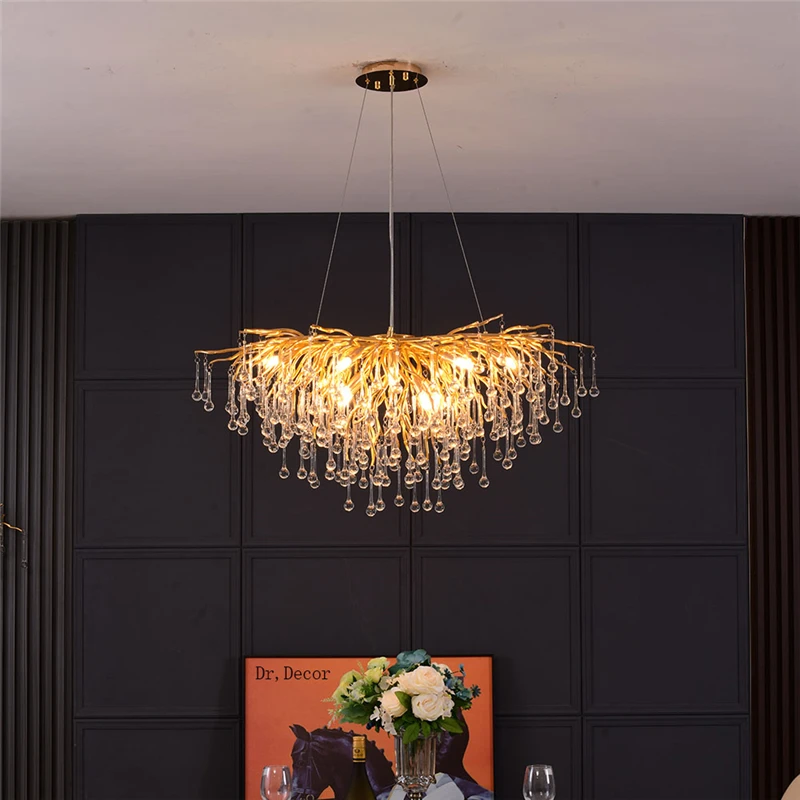 Modern Loft LED Crystal Chandeliers Oval Gold Luster Restaurant Pendant Lamp Ceiling Lights for Living Room Villa Indoor Decor
Modern Loft LED Crystal Chandeliers Oval Gold Luster Restaurant Pendant Lamp Ceiling Lights for Living Room Villa Indoor Decor