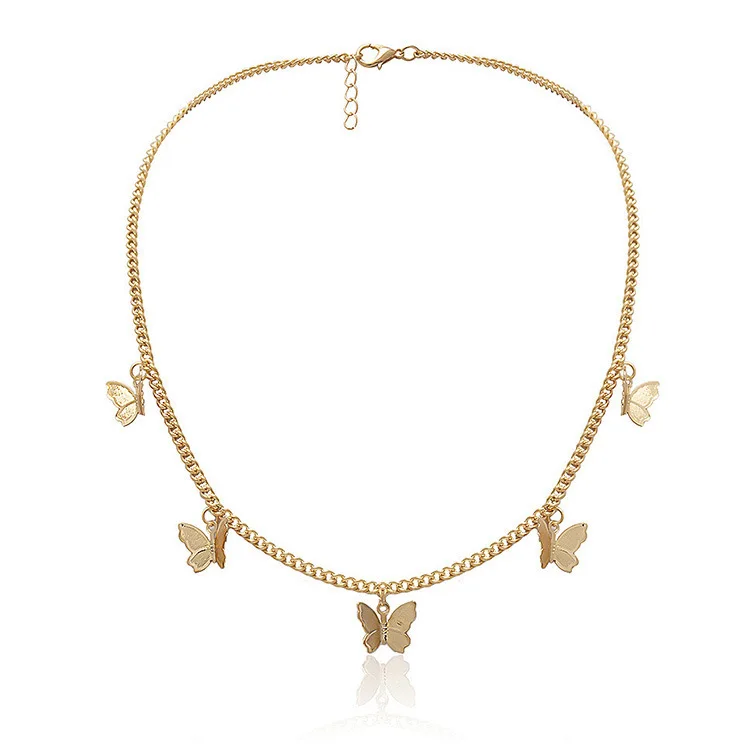 European and American Fashion Alloy Butterfly Pendant Necklace Female,simple Temperament O-chain Lobster Buckle Necklace Jewelry
European and American Fashion Alloy Butterfly Pendant Necklace Female,simple Temperament O-chain Lobster Buckle Necklace Jewelry