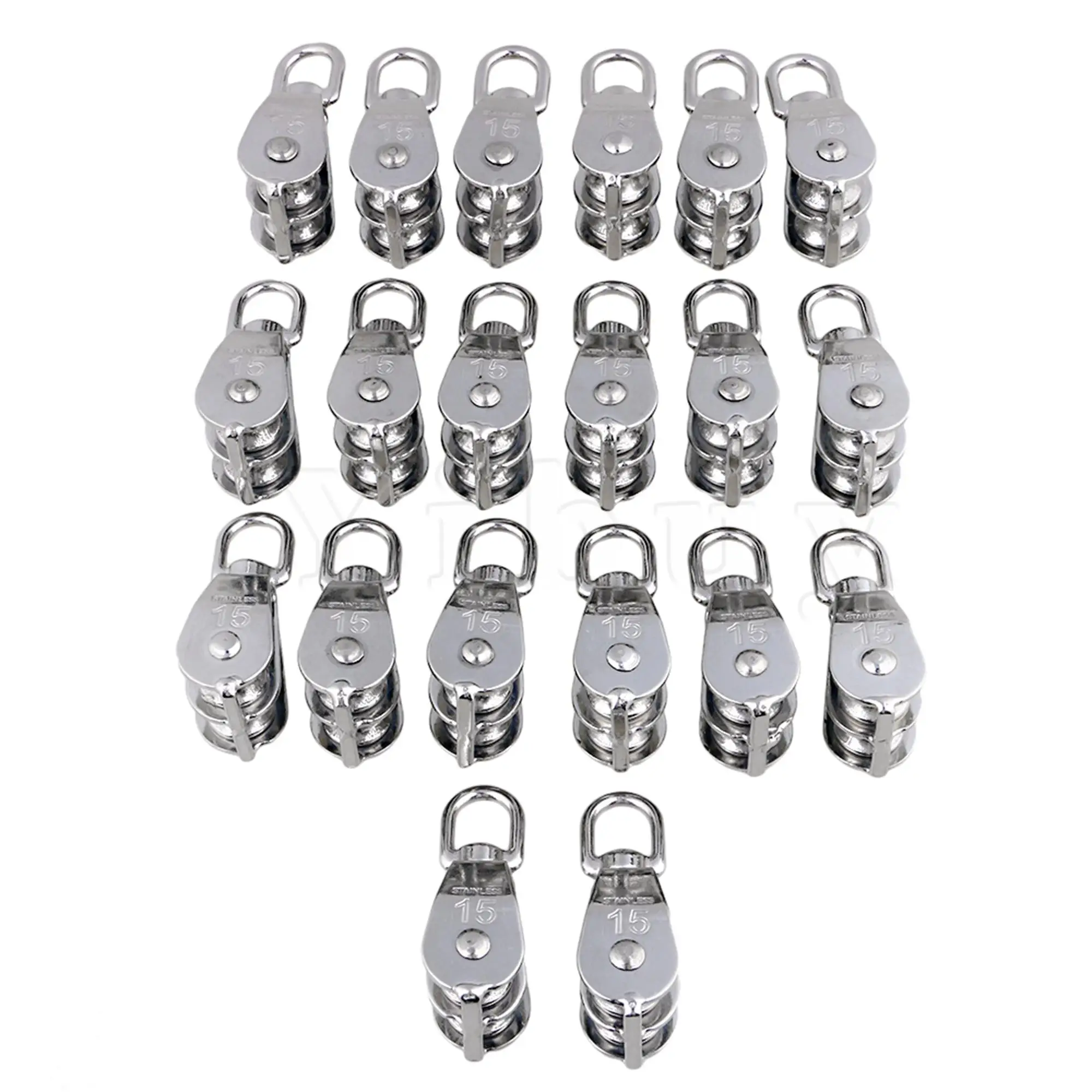 20 xSilver Нержавеющая сталь M15 304 двойной шкив поворотный блок подъемное колесо
20 xSilver Нержавеющая сталь M15 304 двойной шкив поворотный блок подъемное колесо