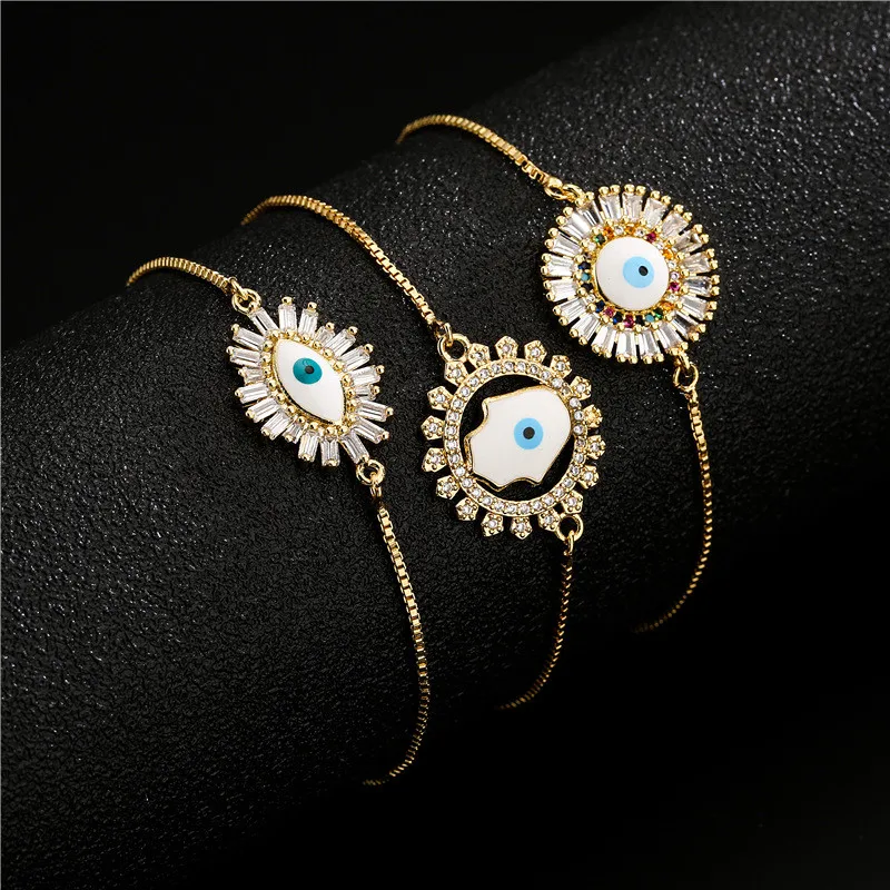 Vagzeb Fashion Oil Evil Eye Charm Bracelets For Women Gold Color AAA Cubic Zirconia Wedding Bracelets Bangles 
Vagzeb Fashion Oil Evil Eye Charm Bracelets For Women Gold Color AAA Cubic Zirconia Wedding Bracelets Bangles