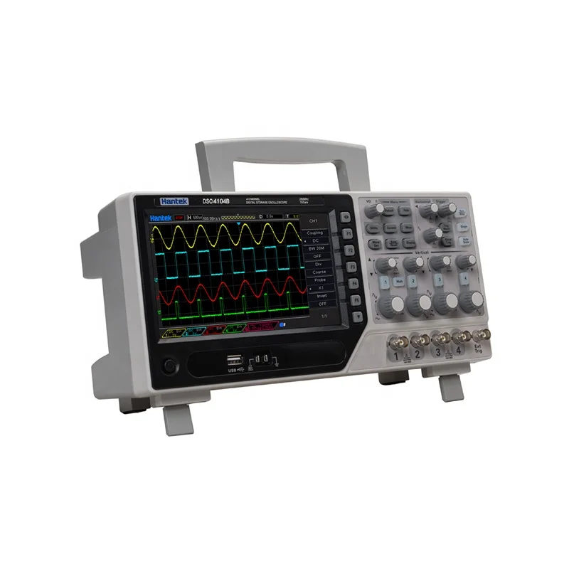 Hantek DSO4104B Digital Storage Oscilloscope 4 Channels 100MHz 1GSa/s Record Length 64K 7'' TFT LCD Bench Type Osciloscopio
Hantek DSO4104B Digital Storage Oscilloscope 4 Channels 100MHz 1GSa/s Record Length 64K 7'' TFT LCD Bench Type Osciloscopio