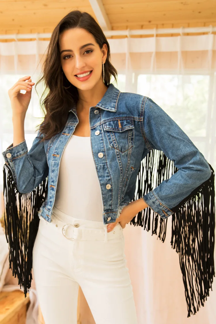 FNOCE 2020 winter women's jeans jackets street fashion ttrends tassel solid long sleeve slim Single Breasted denim coats
FNOCE 2020 winter women's jeans jackets street fashion ttrends tassel solid long sleeve slim Single Breasted denim coats