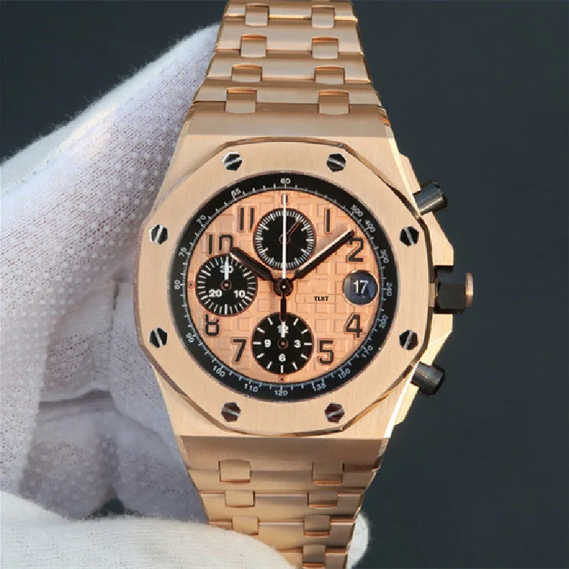 Chronograph Automatic Mechanical Men's Watch TLXT 26470st Rose Gold Dial Steel Strap Luxury Watch Top Quality 1:1 Replica Watch 
Chronograph Automatic Mechanical Men's Watch TLXT 26470st Rose Gold Dial Steel Strap Luxury Watch Top Quality 1:1 Replica Watch