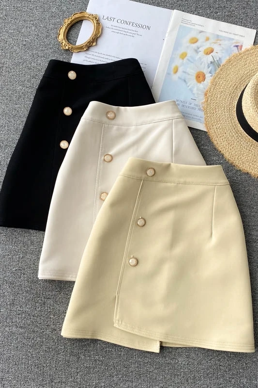 Skirts for Women Spring 2021 New Design Breasted Slim Skirt Irregular High Waist Slimming A Line Short Skirt
Skirts for Women Spring 2021 New Design Breasted Slim Skirt Irregular High Waist Slimming A Line Short Skirt
