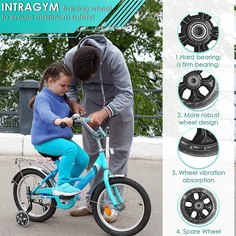 Training Wheels for 12 14 16 18 20 Inch Kids Bike, Reinforced Bracket Bearing, Mute Stabilizer with Flash
Training Wheels for 12 14 16 18 20 Inch Kids Bike, Reinforced Bracket Bearing, Mute Stabilizer with Flash