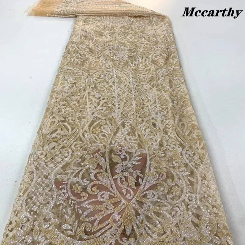 Mccarthy New Design Gold African Mesh Lace Fabric High Quality Nigerian Tulle Lace French Net Lace With Beads For Dress
Mccarthy New Design Gold African Mesh Lace Fabric High Quality Nigerian Tulle Lace French Net Lace With Beads For Dress