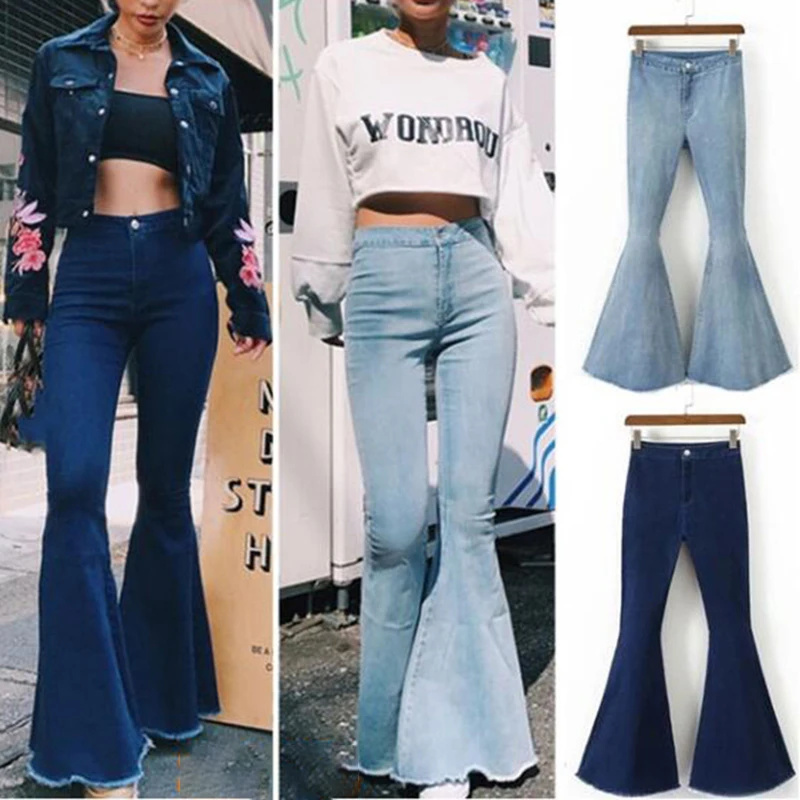 2019 Woman High Waist Retro Stretch Flare Jeans Wash Denim Large Size Female Wide Leg Mom Jeans Solid Color Skinny Jeans Woman
2019 Woman High Waist Retro Stretch Flare Jeans Wash Denim Large Size Female Wide Leg Mom Jeans Solid Color Skinny Jeans Woman