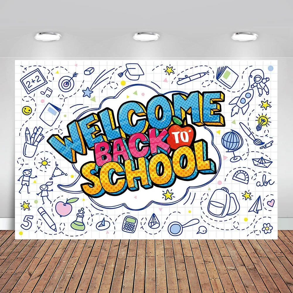 

Добро пожаловать фон для фотосъемки Снова в школу первый день детского сада белый фон для фотосъемки с изображением классной комнаты поста...