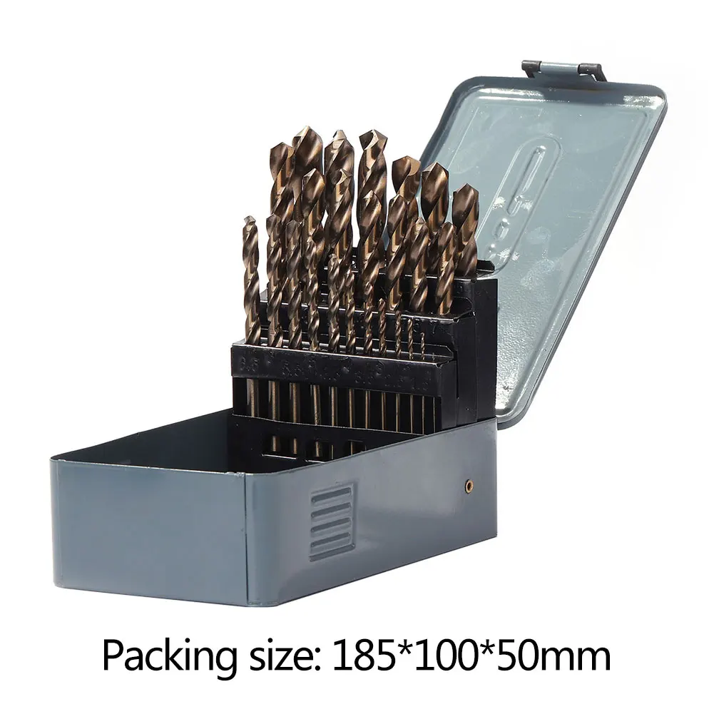 25pcs HSS Twist Drill Bit Set High Speed Steel Straight Shank M35 Cobalt Drill Bits For Stainless Steel Wood Metal Power Tools
25pcs HSS Twist Drill Bit Set High Speed Steel Straight Shank M35 Cobalt Drill Bits For Stainless Steel Wood Metal Power Tools