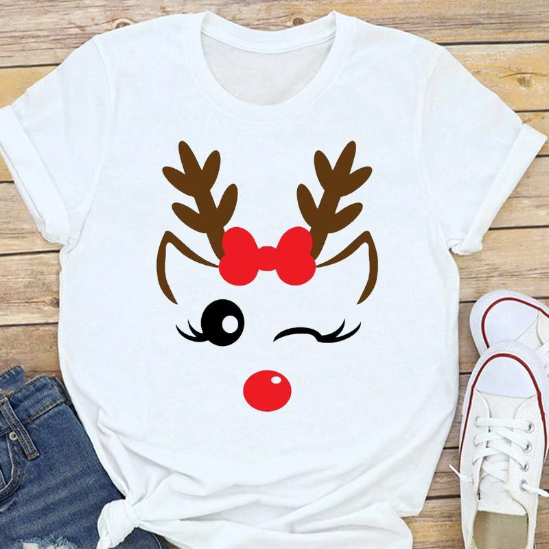 WVIOCE Cute Christmas Elk Print Short Sleeve T-shirt Woman Cartoon Christmas Graphic Fashion Female Short Sleeve Clothes 33245
WVIOCE Cute Christmas Elk Print Short Sleeve T-shirt Woman Cartoon Christmas Graphic Fashion Female Short Sleeve Clothes 33245