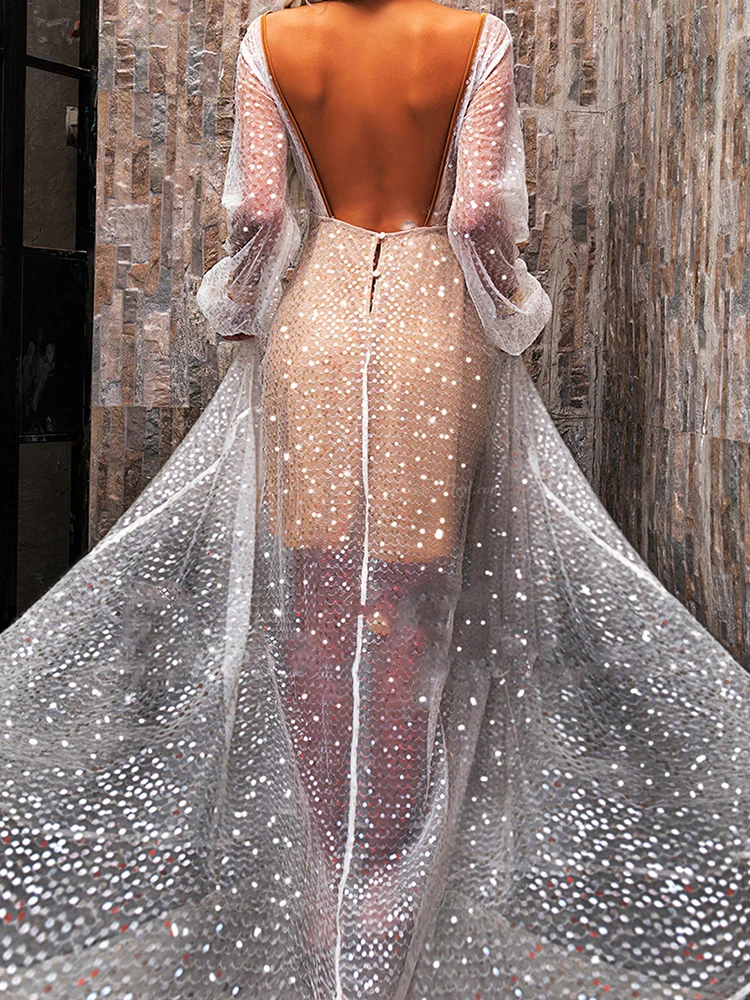2021 Fashion Autumn New Arrival Ladies V Neck Sequined Hollow Out Evening Party Robe Long Sleeved Backless Long Cocktail Dresses
2021 Fashion Autumn New Arrival Ladies V Neck Sequined Hollow Out Evening Party Robe Long Sleeved Backless Long Cocktail Dresses