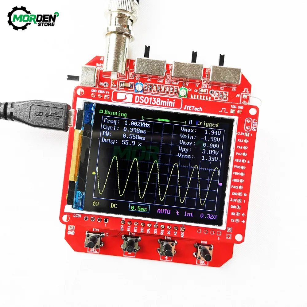 Mini Handheld Digital Oscilloscope DIY Kit ARM Cortex-M3 12-Bit TFT Oscilloscope 10:1 Probe Test Clip Dropship
Mini Handheld Digital Oscilloscope DIY Kit ARM Cortex-M3 12-Bit TFT Oscilloscope 10:1 Probe Test Clip Dropship