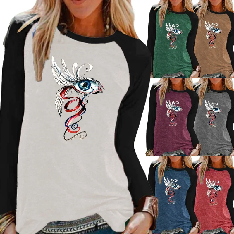 Fashion Women Graphic Tee Raglan Long Sleeve Elegent Round Neck Pullover Plus Size Loose Casual Shirt Autumn and Winter Tops
Fashion Women Graphic Tee Raglan Long Sleeve Elegent Round Neck Pullover Plus Size Loose Casual Shirt Autumn and Winter Tops