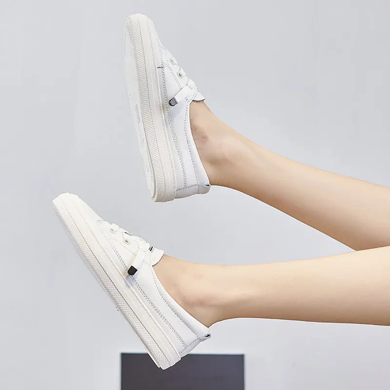 Korean Style White Women's Flat Shoes Casual Leather Women Slip-on Shoes Breathable Street Loafers Women 
Korean Style White Women's Flat Shoes Casual Leather Women Slip-on Shoes Breathable Street Loafers Women