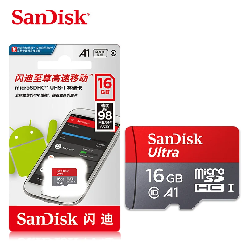 

5pcs SanDisk Ultra Memory Cards 16GB 32GB 64GB 128GB micro SD Card microSDHC microSD UHS-I tf card A1 for Smartphone