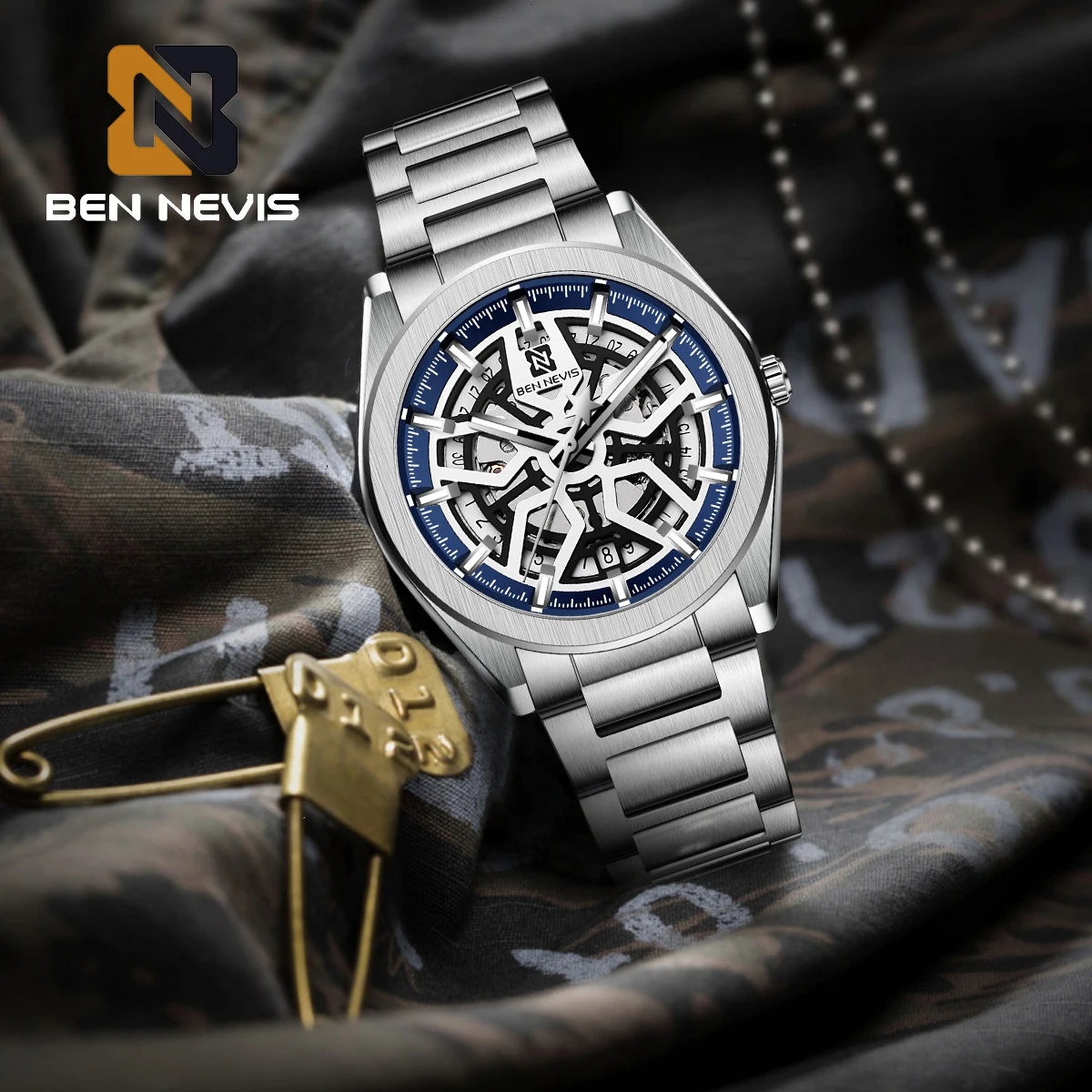 Men's Mechanical Watches Top Brand BENNEVIS Luxury Watches Men's Fashion Stainless Steel Waterproof Hollow Luminous Wristwatches
Men's Mechanical Watches Top Brand BENNEVIS Luxury Watches Men's Fashion Stainless Steel Waterproof Hollow Luminous Wristwatches