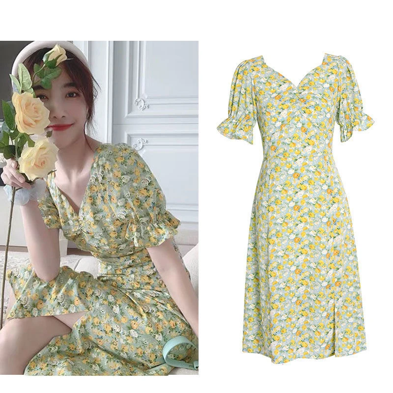 Small daisy floral dress summer slim waist slimming sexy dress off shoulder ruffle dress vestidos mujer chinese fashion
Small daisy floral dress summer slim waist slimming sexy dress off shoulder ruffle dress vestidos mujer chinese fashion