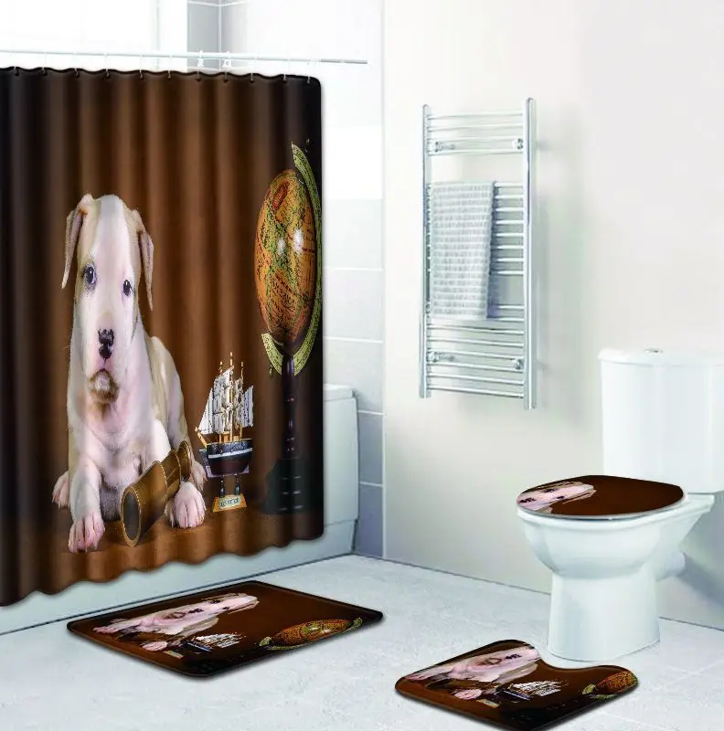 Shower Curtain Set Printed Dogs Absorbent Non-slip Bath Mat Waterproof Bathroom Shower Curtain Toilet Cover Shower Curtain Set
Shower Curtain Set Printed Dogs Absorbent Non-slip Bath Mat Waterproof Bathroom Shower Curtain Toilet Cover Shower Curtain Set