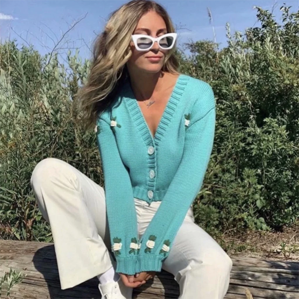Jastie/зимние женские повседневные топы 2022 с цветочной вышивкой и v-образным вырезом, кардиганы с длинными рукавами, однобортный однотонный ши...
Jastie/зимние женские повседневные топы 2022 с цветочной вышивкой и v-образным вырезом, кардиганы с длинными рукавами, однобортный однотонный ши...