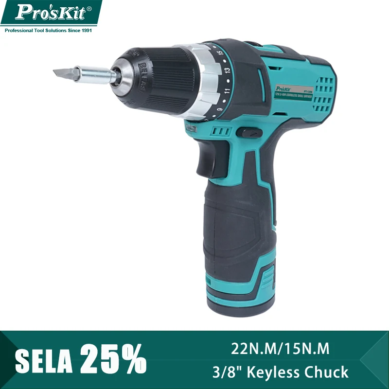 Pro'sKi PT-1206G 12V Lithium Battery Electric Drill Impact Drill Screwdriver Rechargeable Cordless Household Electric Tools Set
Pro'sKi PT-1206G 12V Lithium Battery Electric Drill Impact Drill Screwdriver Rechargeable Cordless Household Electric Tools Set