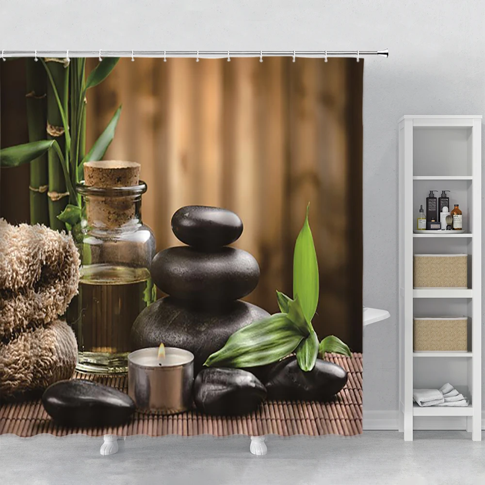 Zen Stone Green Bamboo Shower Curtains Lotus Stream Spa Landscape Bathroom Waterproof Bath Curtain Fabric Home Bathtub Decor
Zen Stone Green Bamboo Shower Curtains Lotus Stream Spa Landscape Bathroom Waterproof Bath Curtain Fabric Home Bathtub Decor