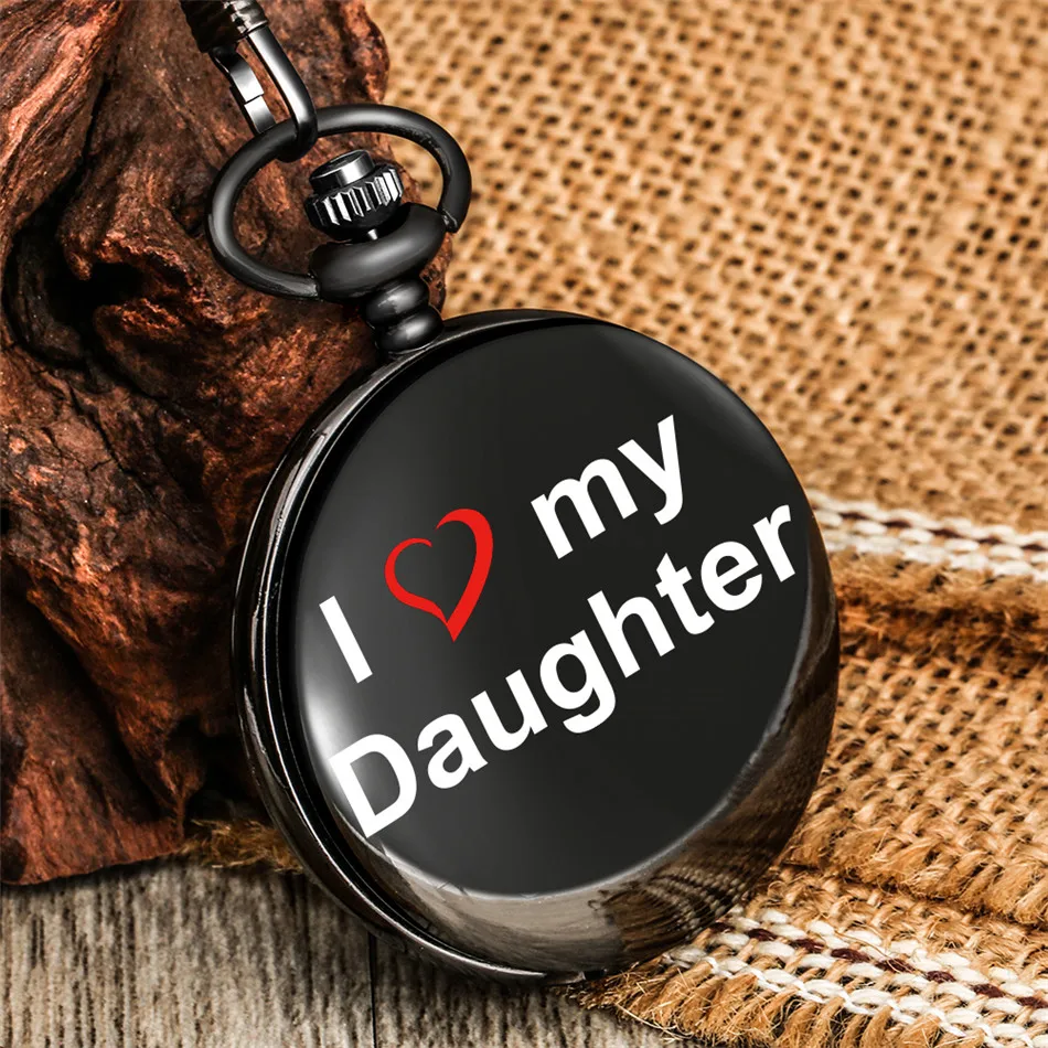 Antique Smooth Black I Love My Daughter Personalized Design Quartz Pocket Watch Fob Pendant Pocket Chain Antique Timepiece Gift
Antique Smooth Black I Love My Daughter Personalized Design Quartz Pocket Watch Fob Pendant Pocket Chain Antique Timepiece Gift