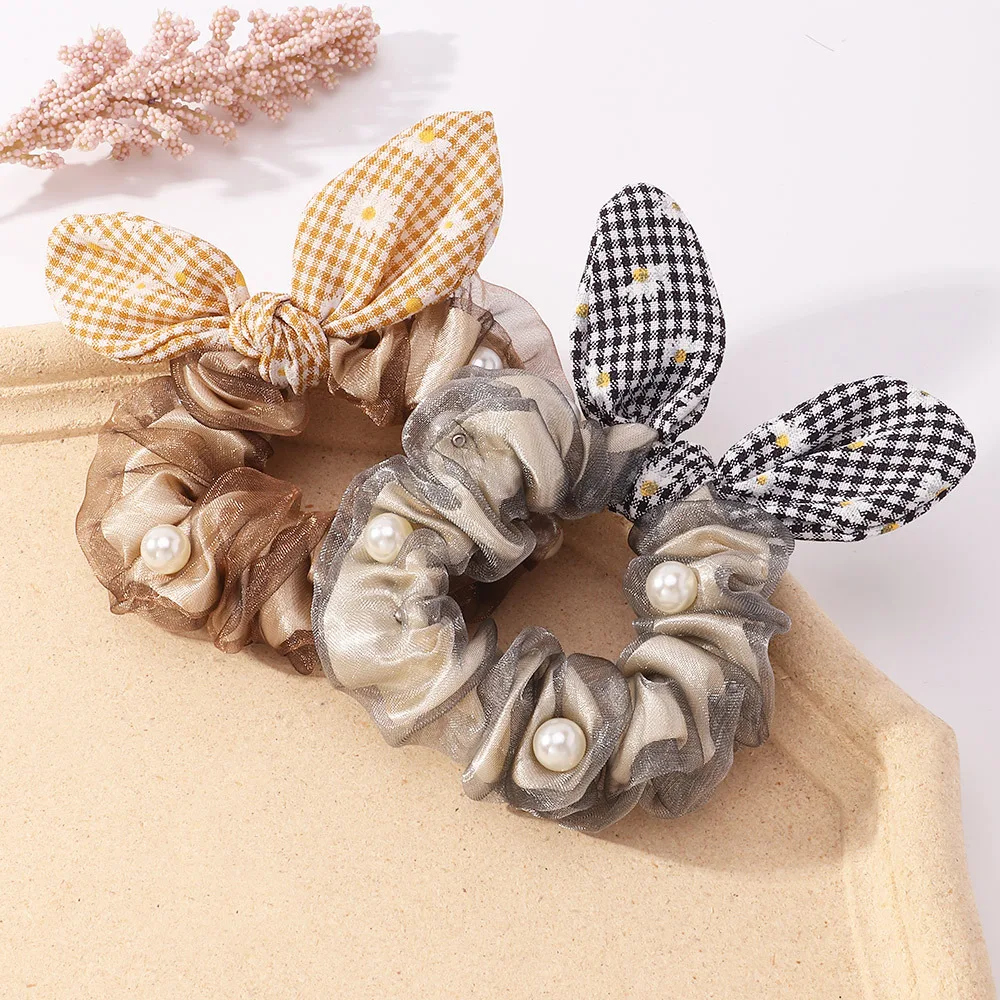 Korean Cute Rabbit Ear Pearl Scrunchie Elastic Hair Bands For Women Ponytail Holder Hair Wear Hair Ties Mesh Hair Accessories
Korean Cute Rabbit Ear Pearl Scrunchie Elastic Hair Bands For Women Ponytail Holder Hair Wear Hair Ties Mesh Hair Accessories