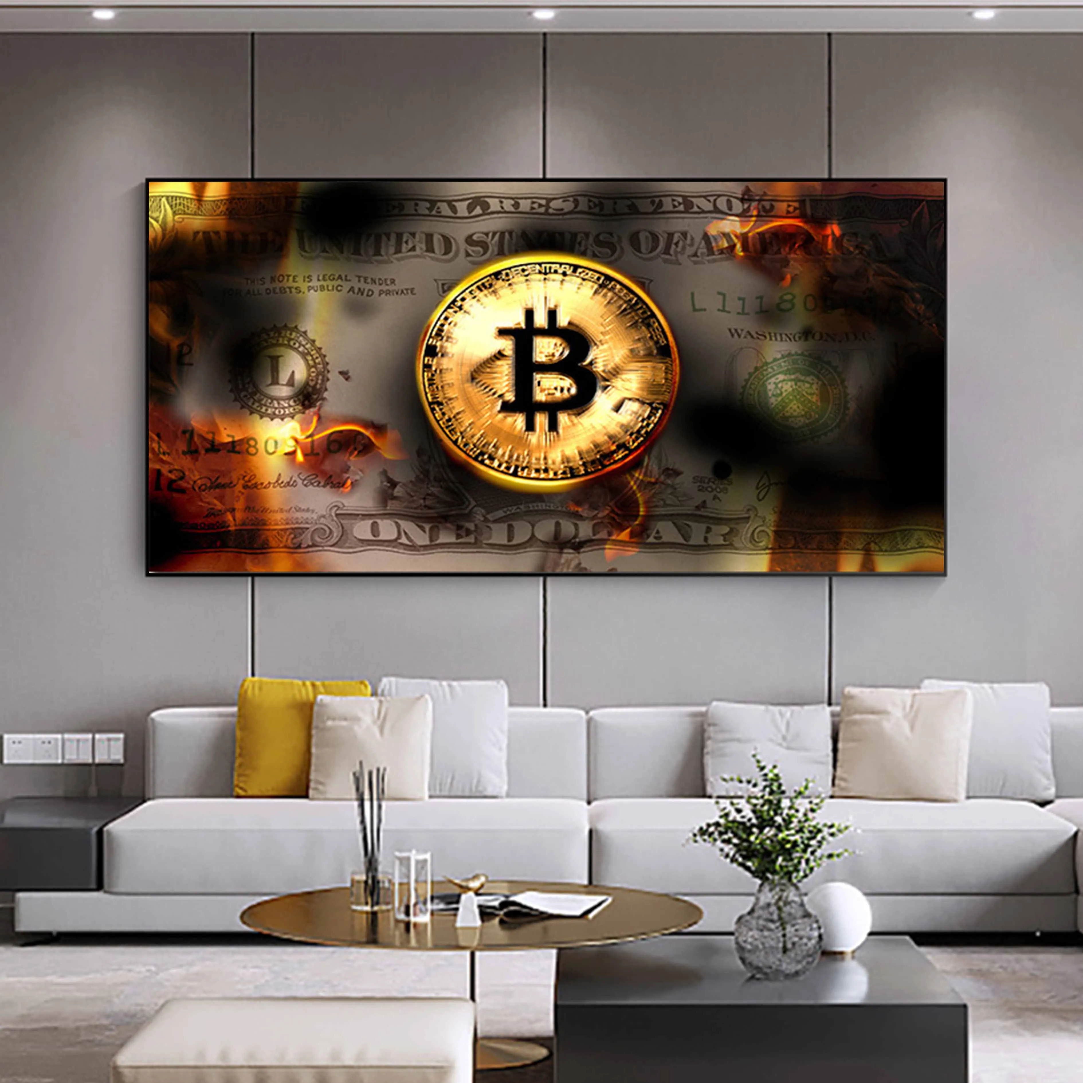 Burning Dollar Bitcoin Canvas Painting Inspirational Money Art Posters And Prints Wall Art Picture For Living Room Decor Cuadros
Burning Dollar Bitcoin Canvas Painting Inspirational Money Art Posters And Prints Wall Art Picture For Living Room Decor Cuadros