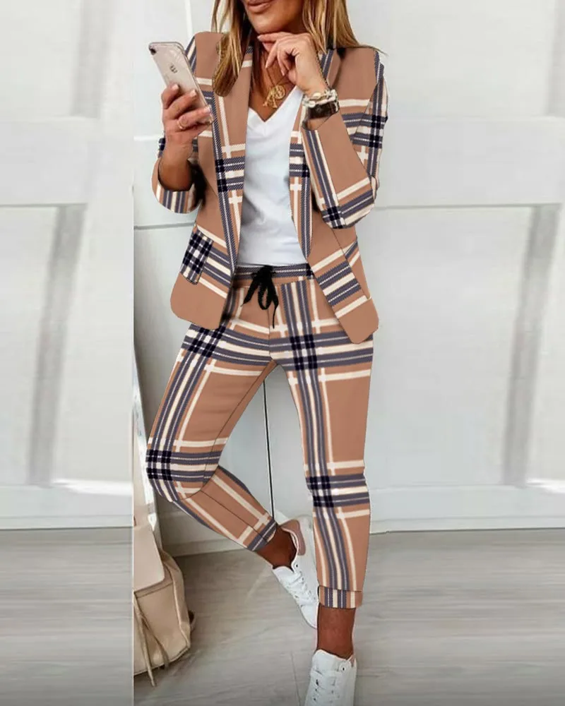 Spring Autumn Women Working Blazer Sets Elegant Female Stylish Print Blouse+Trousers Two Piece Suit Chic Women Outfits
Spring Autumn Women Working Blazer Sets Elegant Female Stylish Print Blouse+Trousers Two Piece Suit Chic Women Outfits