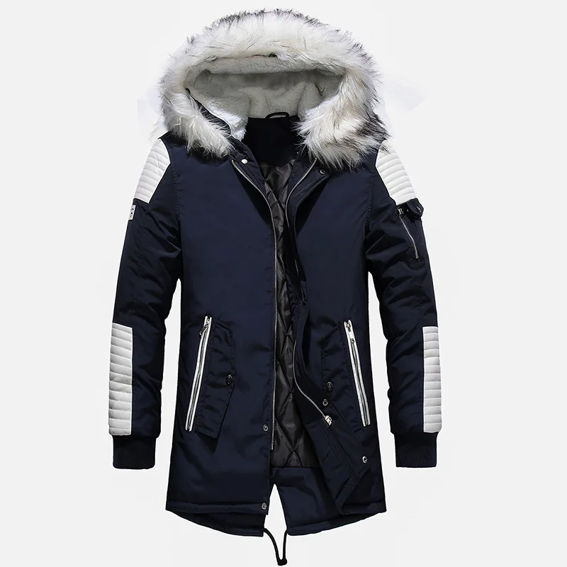 

Мужская парка, хлопковая Толстая куртка, зима 2019, новая теплая Модная флисовая куртка, пальто с меховым воротником, мужские парки