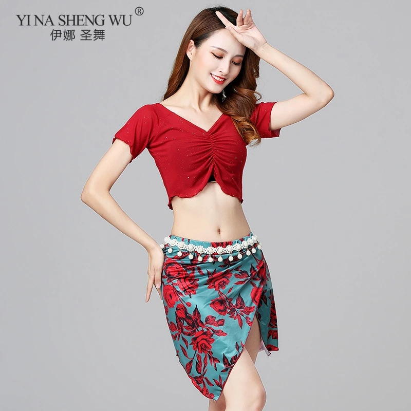Belly Dance Training Suit Oriental Dance Performance Costumes Female Sexy Sequins Top Printing Short Skirt Dance 2 PCS Uniforms
Belly Dance Training Suit Oriental Dance Performance Costumes Female Sexy Sequins Top Printing Short Skirt Dance 2 PCS Uniforms