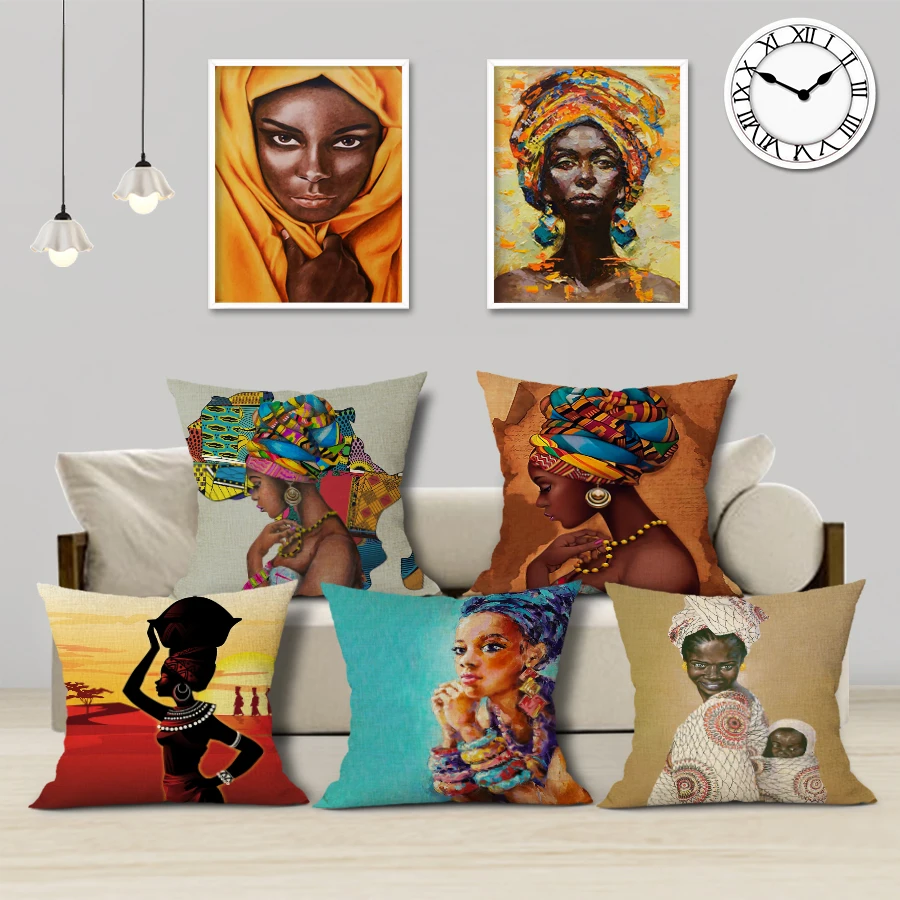 African Character Oil Painting Cushion Cover African Nation Women Decorative Pillowcase Linen Pillow Coverfor Home Decor
African Character Oil Painting Cushion Cover African Nation Women Decorative Pillowcase Linen Pillow Coverfor Home Decor