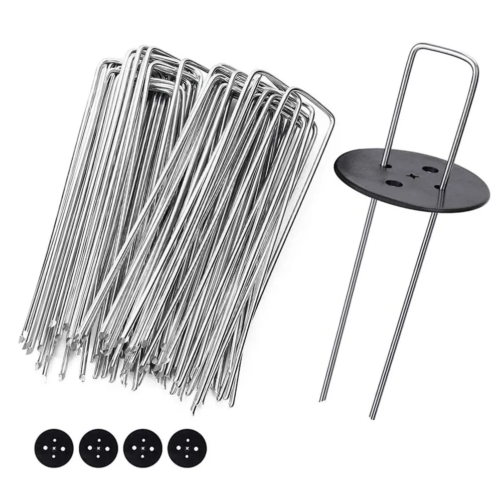 50 Nails+50 Gaskets Garden U-Type Ground Nail Weedmat Insect Control Net Fixing Nail Greenhouse Film Pegs Stake Spike Fix Tools
50 Nails+50 Gaskets Garden U-Type Ground Nail Weedmat Insect Control Net Fixing Nail Greenhouse Film Pegs Stake Spike Fix Tools