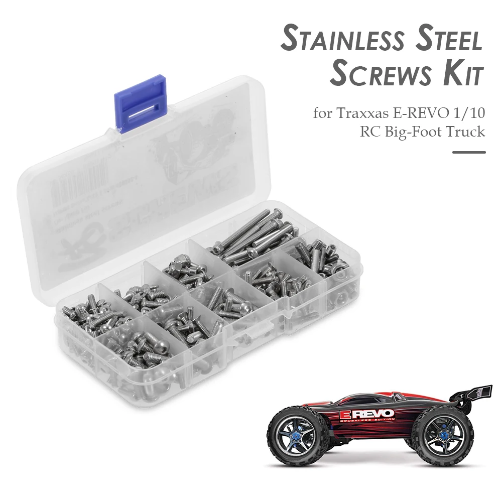 High Quality RC Screws Stainless Steel Screws Kit for Traxxas 1/10 RC Car Big-Foot Truck
High Quality RC Screws Stainless Steel Screws Kit for Traxxas 1/10 RC Car Big-Foot Truck