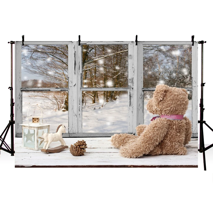 Mehofoto Photography Backdrop Christmas Old Window Bear Gift Decor Forest Snow Background Photo Portrait Shoot Prop Photocall 
Mehofoto Photography Backdrop Christmas Old Window Bear Gift Decor Forest Snow Background Photo Portrait Shoot Prop Photocall