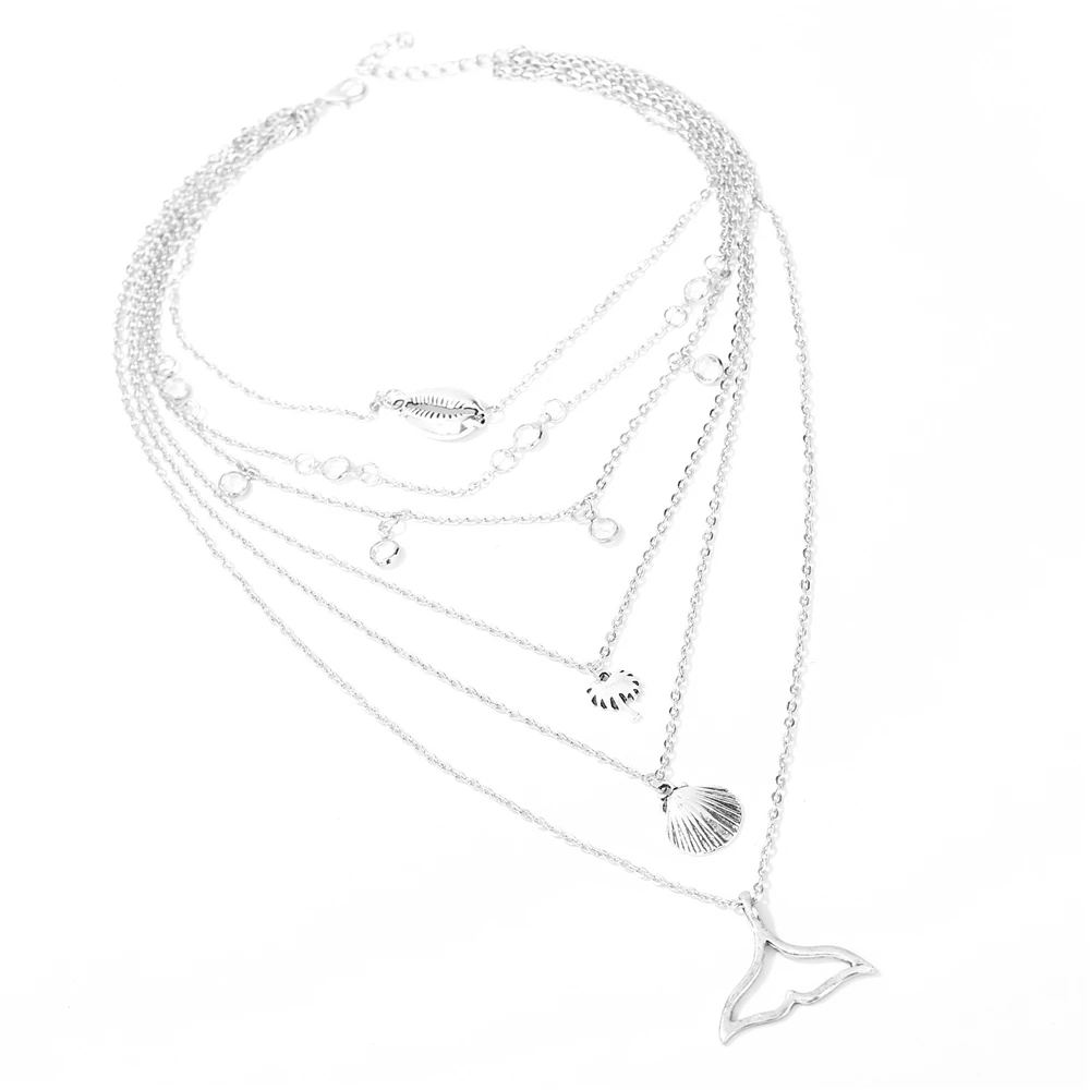 Fashion Creative Retro Alloy Shell Fish Tail 6 Layers Girl Women Necklace for Women Jewelry Birthday Gift Part Accessories
Fashion Creative Retro Alloy Shell Fish Tail 6 Layers Girl Women Necklace for Women Jewelry Birthday Gift Part Accessories