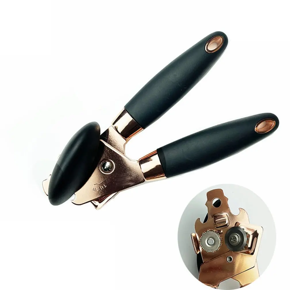 Manual Rose Gold Quality Stainless Steel Can Opener Durable Grey Anti Slip Handles Knob with Built In Bottle Cap Opener
Manual Rose Gold Quality Stainless Steel Can Opener Durable Grey Anti Slip Handles Knob with Built In Bottle Cap Opener