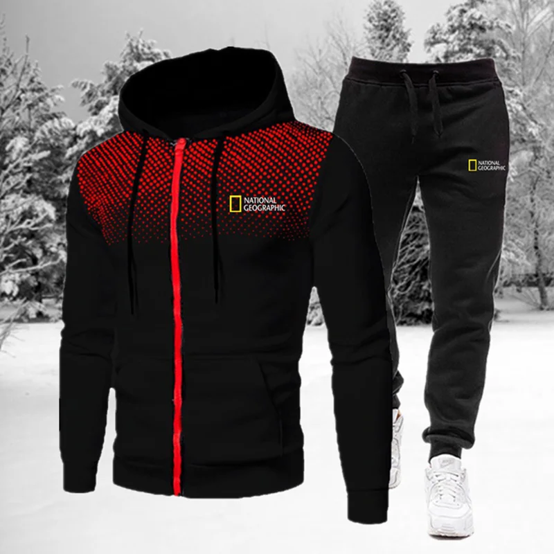 Men's casual sports suit sweatshirt zipper jacket + pants high-quality cotton brand sportswear 2-piece sportswear
Men's casual sports suit sweatshirt zipper jacket + pants high-quality cotton brand sportswear 2-piece sportswear