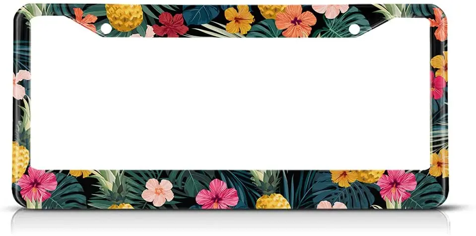 Pineapples and Hibiscus License Plate Frame Tropical Floral Novelty License Plate Frame Pink Metal License Plate Frame
Pineapples and Hibiscus License Plate Frame Tropical Floral Novelty License Plate Frame Pink Metal License Plate Frame