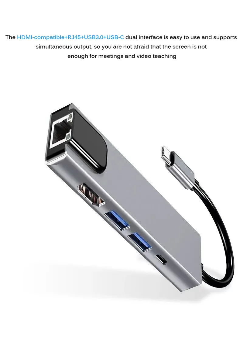 USB C Hub Multiport Adapter with USB3.0 PD Charger 4kHDMI RJ45 Ethernet Network Adapter for MacBook Pro & Type C Windows Laptops
USB C Hub Multiport Adapter with USB3.0 PD Charger 4kHDMI RJ45 Ethernet Network Adapter for MacBook Pro & Type C Windows Laptops