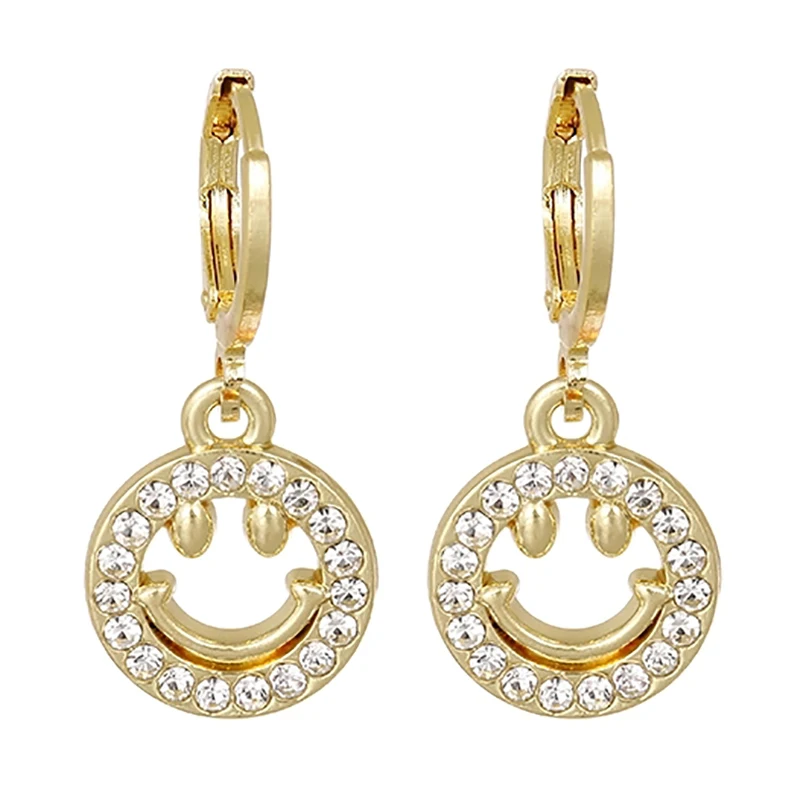 ZHINI New Korean Fashion AAA Zircon Big Earring Simple Charming Smiley Face Dangle Earrings for Women Jewelry 2021 brincos
ZHINI New Korean Fashion AAA Zircon Big Earring Simple Charming Smiley Face Dangle Earrings for Women Jewelry 2021 brincos