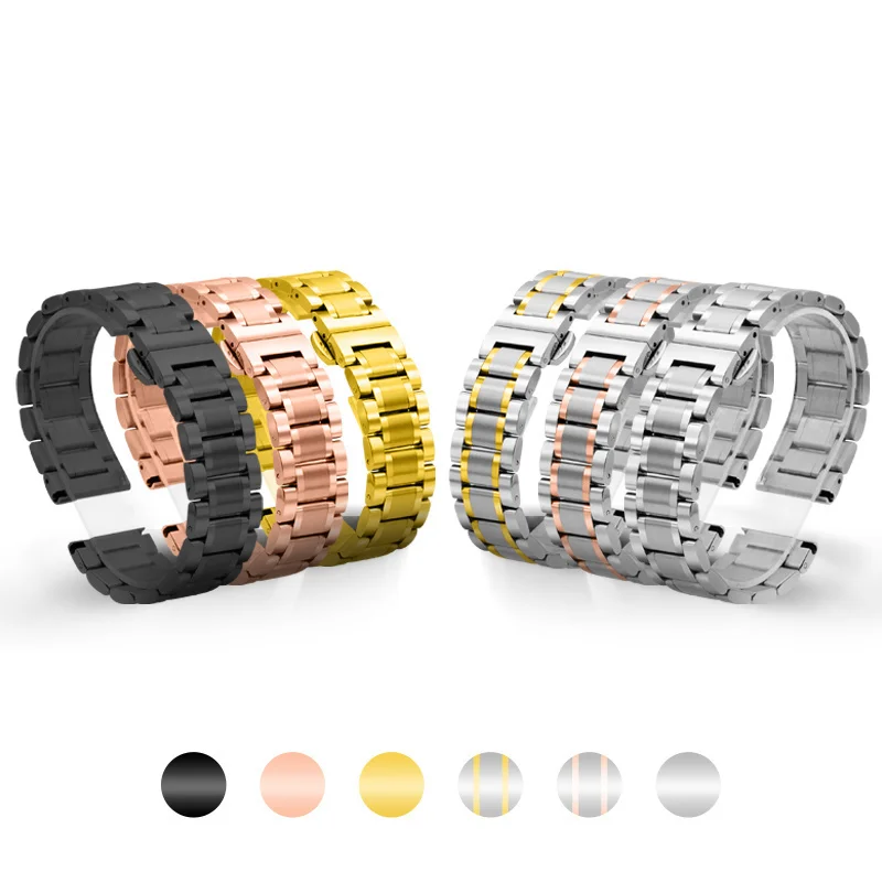 Прочный ремешок для часов с дуговым отверстием Ticwatch 2 E E3 C2 Nokia нержавеющей сталью