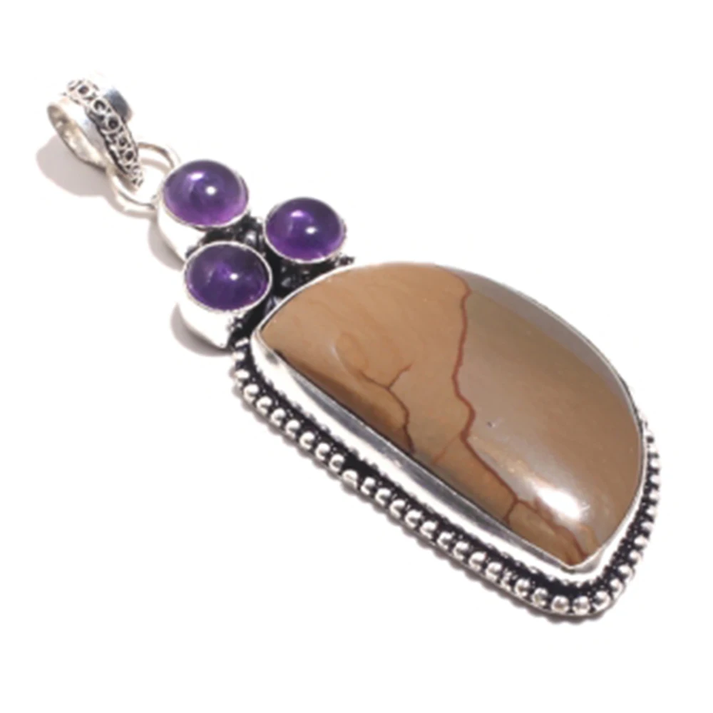 Genuine Mookaite Jaspers + Amethyst Silver Overlay over Copper , Hand made Women Jewelry gift , P8441
Genuine Mookaite Jaspers + Amethyst Silver Overlay over Copper , Hand made Women Jewelry gift , P8441