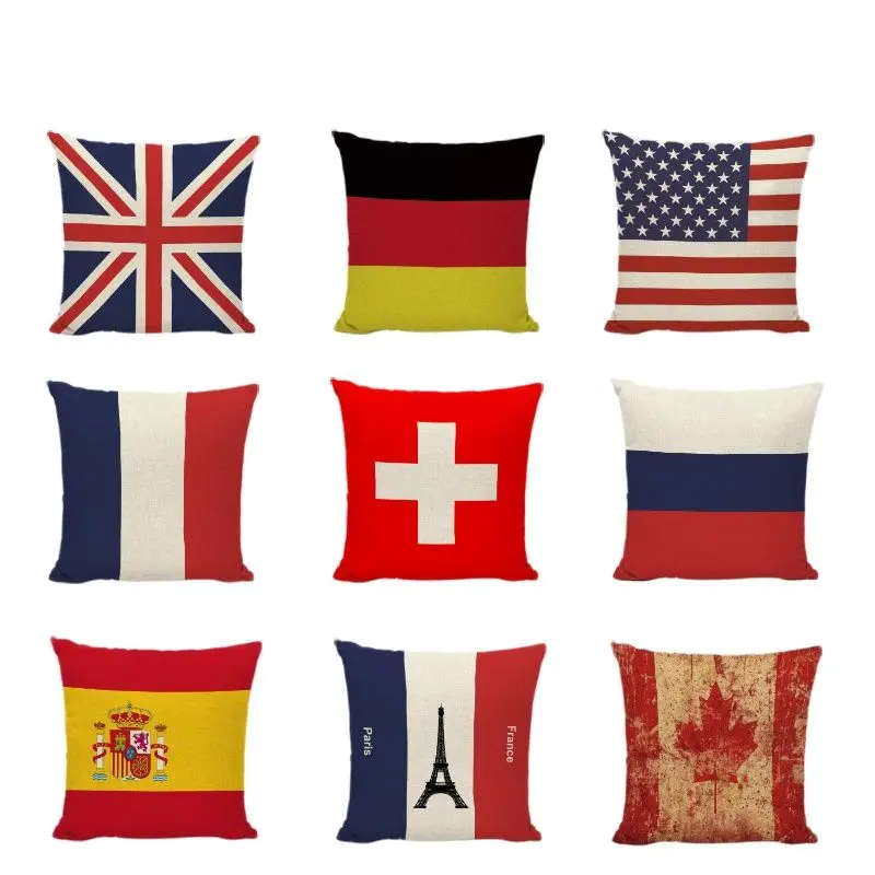 Various National Flags Cushion Covers United Kingdom Spain France Russia Home Decor Gaming Chair Office Gifts Throw Pillow Cases
Various National Flags Cushion Covers United Kingdom Spain France Russia Home Decor Gaming Chair Office Gifts Throw Pillow Cases