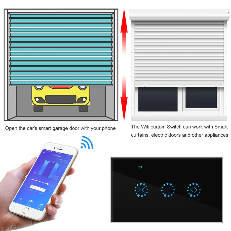 Smart Curtain Motor Switch EU/US WiFi Touch Sensor Blinds Shutter Switches Ewelink APP Voice Control By Alexa / Google Home
Smart Curtain Motor Switch EU/US WiFi Touch Sensor Blinds Shutter Switches Ewelink APP Voice Control By Alexa / Google Home