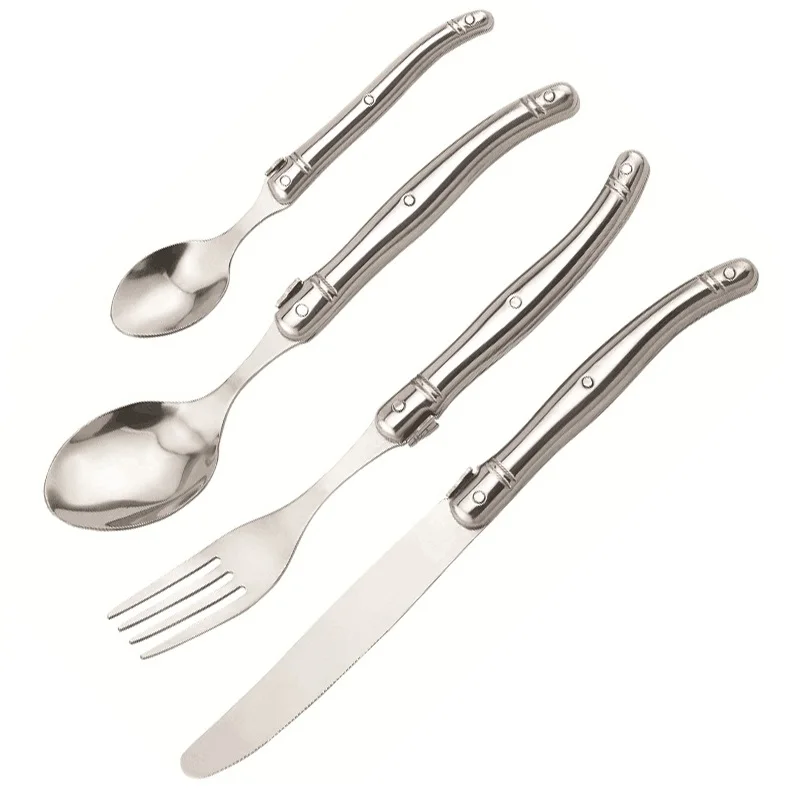 6pcs Laguiole Stainless Steel Steak Knife set Dinner Knives Fork Teaspoon Silver Dinnerware Restaurant Western Cutlery Tableware
6pcs Laguiole Stainless Steel Steak Knife set Dinner Knives Fork Teaspoon Silver Dinnerware Restaurant Western Cutlery Tableware
