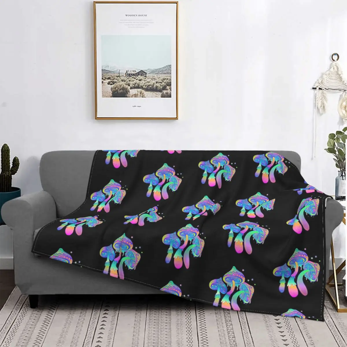 Colorful Rainbow Psychedelic Mushroom Blanket Fleece Winter Fantasy Breathable Lightweight Throw Blanket for Bedding Office
Colorful Rainbow Psychedelic Mushroom Blanket Fleece Winter Fantasy Breathable Lightweight Throw Blanket for Bedding Office