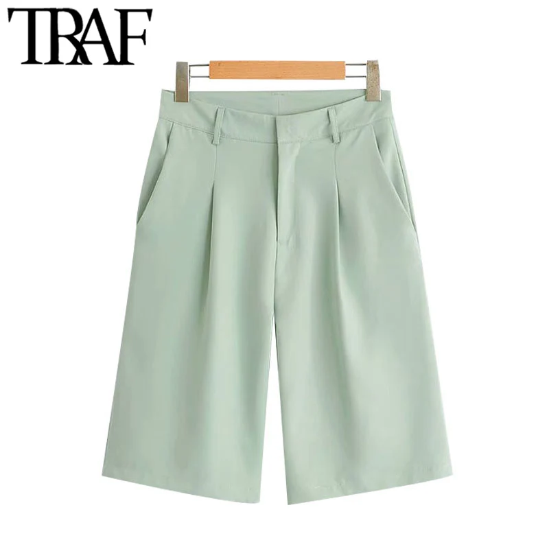 TRAF Women Chic Fashion Office Wear Straight Pants Vintage High Waist Side Pockets Female Short Pants Pantalones Mujer
TRAF Women Chic Fashion Office Wear Straight Pants Vintage High Waist Side Pockets Female Short Pants Pantalones Mujer
