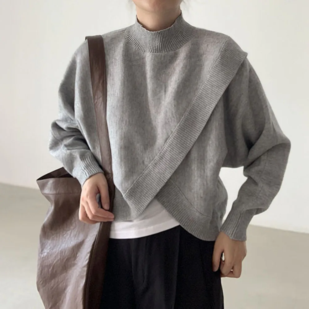 Japanese Style Loose And Irregular Cross Slit Knit Sweater Patchwork Regular Regular Loose Women's Sweater
Japanese Style Loose And Irregular Cross Slit Knit Sweater Patchwork Regular Regular Loose Women's Sweater