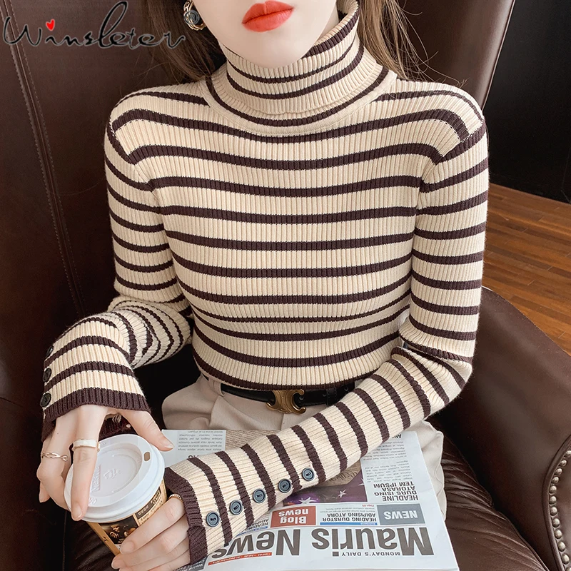 MadBlack Winter Korean Clothes Thick Warm Knitted Turtleneck Chic Sweater Colour Blocking Stripe Button Women Tops 2021 T19014A
MadBlack Winter Korean Clothes Thick Warm Knitted Turtleneck Chic Sweater Colour Blocking Stripe Button Women Tops 2021 T19014A